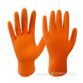 Orange Diamond pattern Industry nitrile blend gloves